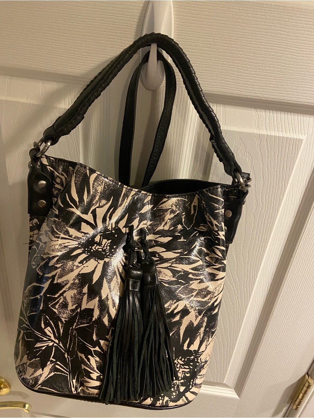 Patricia Nash Octavia Sunflower Floral Tassel Hobo Shoulder Crossbody Bag